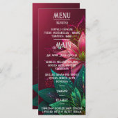Luxueuze Floral Wedding Invitation Suite Menu (Voorkant / Achterkant)
