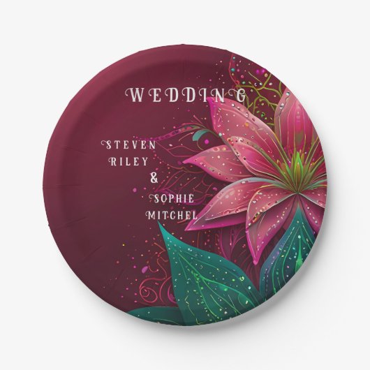 Luxueuze Floral Wedding Invitation Suite Papieren Bordje (Voorkant)