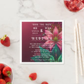 Luxueuze Floral Wedding Invitation Suite Servet (Insitu)