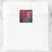 Luxueuze Floral Wedding Invitation Suite Vierkante Sticker (Tas)