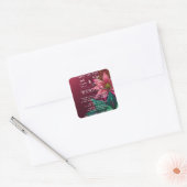 Luxueuze Floral Wedding Invitation Suite Vierkante Sticker (Envelop)