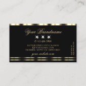 Luxueuze Glam Gold Black mousserende diamanten Visitekaartje (Achterkant)