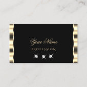 Luxueuze Glam Gold Black mousserende diamanten Visitekaartje (Voorkant)