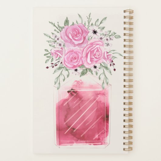 Luxueuze glazen flesje Waterverf parfume Planner (Achterkant)