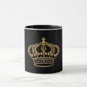 Luxueuze Gold Crown Black Mok (Midden)