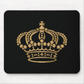 Luxueuze Gold Crown Black Muismat (Voorkant)