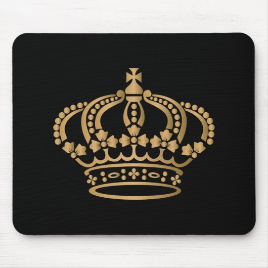 Luxueuze Gold Crown Black Muismat (Voorkant)