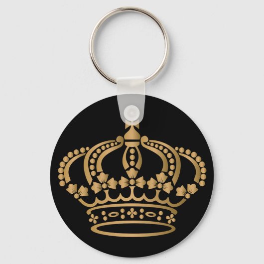 Luxueuze Gold Crown Black Sleutelhanger (Voorkant)