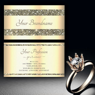 Luxueuze Gold Effect Gouden Glitter Sparkle Stars Visitekaartje