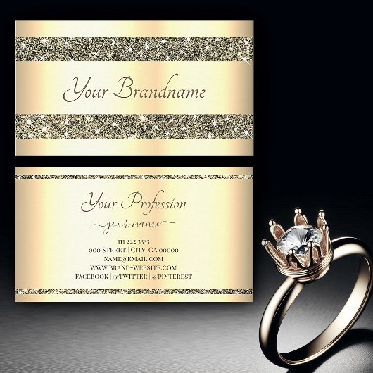 Luxueuze Gold Effect Gouden Glitter Sparkle Stars Visitekaartje