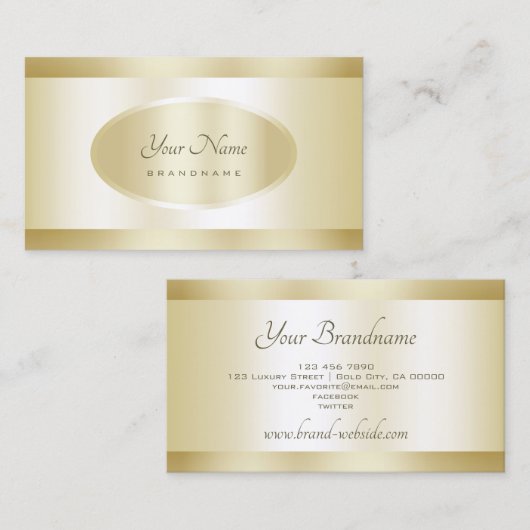 Luxueuze Gold Effect Professional en modern Visitekaartje (Voorkant / Achterkant)