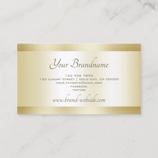 Luxueuze Gold Effect Professional en modern Visitekaartje (Achterkant)