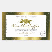Luxueuze Gold Glitter White Product Labels Logo (Voorkant)