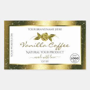 Luxueuze Gold Glitter White Product Labels Logo