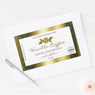 Luxueuze Gold Glitter White Product Labels Logo