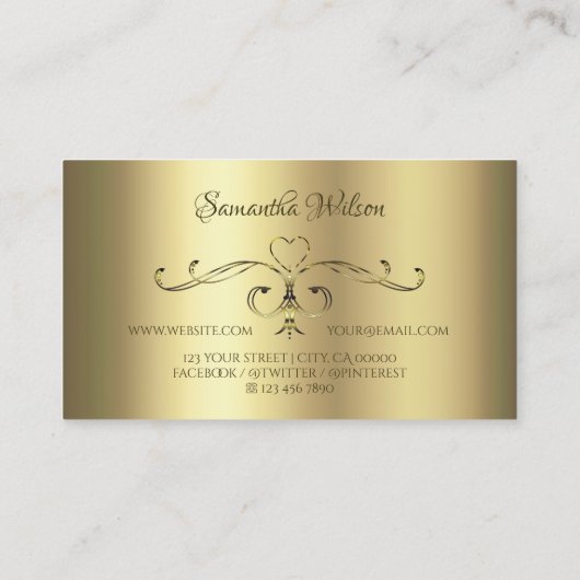 Luxueuze Gold  hoeken Logo Elegant Golden Visitekaartje (Achterkant)