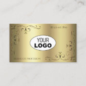 Luxueuze Gold hoeken Logo Elegant Golden Visitekaartje (Voorkant)