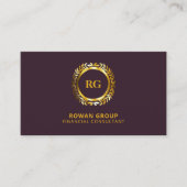 Luxueuze Gold Laurel laat de klok rusten op donker Visitekaartje (Voorkant)