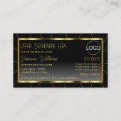 Luxueuze Gold Lijst zwarte gradiënt met Logo Luxe Visitekaartje (Achterkant)
