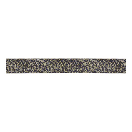 Luxueuze Gold Navy Leopard Print stijlvol Grosgrain Lint (Voorkant)