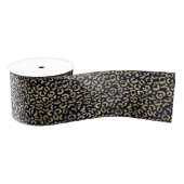 Luxueuze Gold Navy Leopard Print stijlvol Grosgrain Lint (Spoel)
