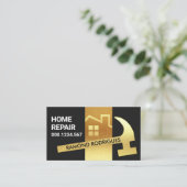 Luxueuze Gold Roof Working Hammer Visitekaartje (Staand voorkant)