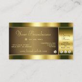 Luxueuze gouden kleuren met mousserende neushoorns visitekaartje (Achterkant)