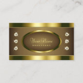 Luxueuze gouden kleuren met mousserende neushoorns visitekaartje (Voorkant)