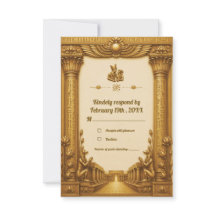 Luxueuze Gouden Oud-Egyptische Trouw RSVP Kaart