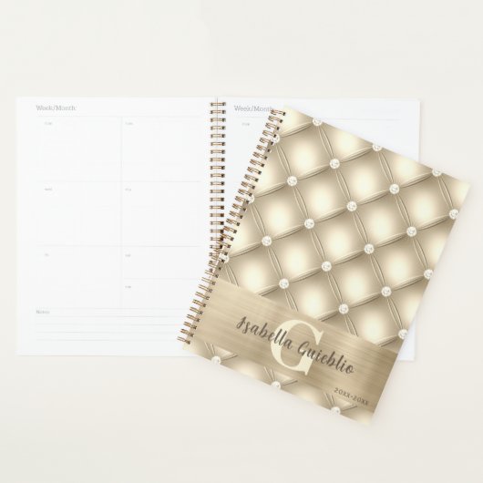 Luxueuze gouden tufted diamant patroon kunst planner (Display)