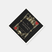 Luxueuze Gouden Zwarte Gatsby Stijl Bruiloft Roari Servet (Hoek)