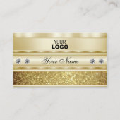 Luxueuze goudglitter met Logo Elegant Visitekaartje (Voorkant)
