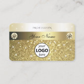 Luxueuze goudglitter mousserende sterren Logo Mode Visitekaartje (Voorkant)