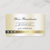 Luxueuze goudglitter mousserende sterren Logo Mode Visitekaartje (Achterkant)