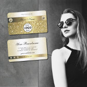 Luxueuze goudglitter mousserende sterren Logo Mode Visitekaartje