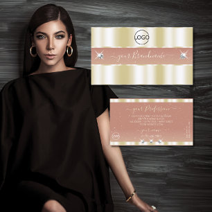 Luxueuze goudkoraal mousserende diamant met Logo Visitekaartje