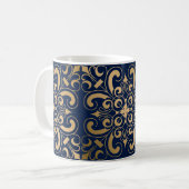Luxueuze goudmarine koffiemok (Voorkant links)