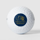 Luxueuze goudmonogram en naam Golf Balls Golfballen (Voorkant)