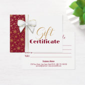 Luxueuze goudsneeuwvlokken kerstwitte rode boog visitekaartje (Bureau)