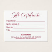 Luxueuze goudsneeuwvlokken kerstwitte rode boog visitekaartje (Achterkant)