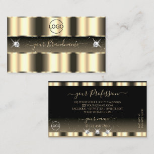 Luxueuze goudzwarte mousserende diamant met Logo Visitekaartje