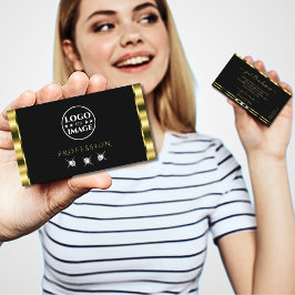 Luxueuze goudzwarte mousserende diamant met Logo Visitekaartje