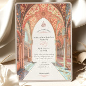 Luxueuze islamitische bruiloft moskee-geïnspireerd kaart