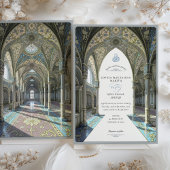 Luxueuze islamitische bruiloft moskee-geïnspireerd kaart