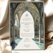Luxueuze islamitische bruiloft moskee-geïnspireerd kaart