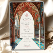 Luxueuze islamitische bruiloft moskee-geïnspireerd kaart