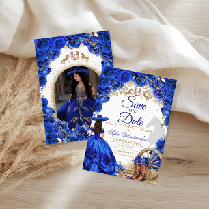 Luxueuze jurk koningsblauwe westerse Quinceanera f Save The Date