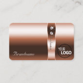 Luxueuze koperen blush glanzende diamanten en Logo Visitekaartje (Voorkant)
