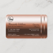 Luxueuze koperen blush glanzende diamanten en Logo Visitekaartje (Achterkant)