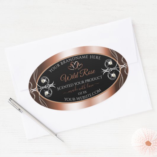 Luxueuze labels voor zwart-wit en Roos Gold Decor- (Envelop)